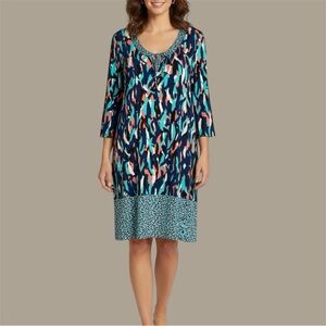 Leota Full Figure‎ Dress Sz 3L 22-24 Multicolor